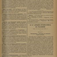 0955 - Page 947 - XVe Congrès de médecine légale de langue française. Paris, 26 et 27 mai 1930. La criminalité mystique dans les sociétés modernes. Rapporteur : M. Costedoat... Communications. A propos d'un cas d'hémiplégie et d'amaurose pithiatique en relation avec un grand traumatisme de guerre. MM. Fribourg-Blanc, Jacob et Lassagne... / Hymen à deux ponts. M. Ivan Moskoff... / Suicide par absorption de lysol et égorgement. M. I. Moskoff / Suicide par coups d'herminette (hachette de charpentier) dans la région occipitale. M. Ivan Moskoff / Suicide combiné (intoxication et étranglement). M. Ivan Moskoff / Port d'une ceinture de chasteté imposé par une marâtre. MM. Nageotte, Henri Desoille et F. Borrey... / Troubles d'ordre neurologique consécutifs à une pendaison. MM. O. Crouzon, Henri Desoille et L. Henrion... / L'identification biologique du muscle. M. Simonin... / Applications médico-légales et criminalistiques de la photographie par transparence avec la lumière de Wood. M. Simonin / Des causes d'erreur dans la lecture radiographique de la voûte du crâne. M. Gallois... / Le IIe Congrès international du paludisme. (Alger, 19, 20 et 21 mai 1930). Section V. Thérapeutique. Alcaloïdes du quinquina. Autres produits