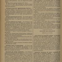 1010 - Page 1002 - Sociétés savantes. Société de chirurgie. (Séance du 18 juin 1930). Vaccinothérapie pré-opératoire dans les interventions gastriques. M. Bazy, travail de M. Murard... / Volvulus du côlon droit. Appendicostomie. Guérison. M. Cadenat, observation de M. Ferey / Infection puerpérale post-partum. M. Gosset, observation de M. Loewy / Luxation récidivante de l'épaule. M. Lenormant, observation de M. Wilmoth / Anesthésie locale et bactériophagie. M. Sauvé, travail de M. Jacquemaire / Extirpation des rectites sténosantes. M. Hartmann / Chirurgie du ganglion étoilé et de ses branches. MM. Leriche et Fontaine / Société de biologie. (Séance du 21 juin 1930). Cycle évolutif du Treponema pallidum, du Spirochaeta pertenuis et du Spirochaeta cuniculi. MM. Levaditi et Li Yuan Po / Encéphalite épizootique du renard. Localisation des lésions dans la substance blanche. MM. Levaditi, Lépine, Bazin et Schoen / Action de la cataphorèse sur le virus encéphalitique. Récupération du virus par la cataphorèse. M. P. Lépine