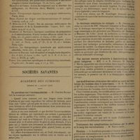1062 - Page 1054 - Revue générale. Les diarrhées chroniques de l'adulte. Diagnostic et traitement ; par M. Monnerot-Dumaine... VIII. Conclusions / Sociétés savantes. Académie des sciences. (Séance du 7 juillet 1930). Un paradoxe sur l'accommodation. M. Charles Richet / Académie de médecine. (Séance du 15 juillet 1930). Les medersas de Fez au point de vue de l'hygiène. M. Remling / Le drainage osmotique en otologie. M. Desgrez, travail de MM. Edmond Chaumier et Henri Fischer / Une mycose osseuse primitive à Sporotrichum Carougeani Langeron. MM. A. et R. Sartory, M. Meyer et J. Meyer, observation de Sp. Carougeani Langeron / Les modifications chimiques des selles au cours de l'évolution de l'eczéma chez le nourrisson. M. H. Montlaur et Mlle S. Coutière / Election / Comité secret