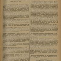1063 - Page 1055 - Sociétés savantes. Académie de médecine. (Séance du 15 juillet 1930). Comité secret / Société médicale des hôpitaux. (Séance du 13 juin 1930). Les signes d'amoindrissement du terrain chez les hypersensibles. L'hypophylaxie et la thérapeutique autophylactique. M. Emile Feuillié / Asthme et hérédo-syphilis. MM. Ch. Flandin, E. Maison, P.-L. Thiroloix et P. Soulié / Syndrome extrapyramidal strié syphilitique. MM. G. Guillain et Pierre Mollaret / Paralysie diphtérique. Guérison par la sérothérapie. M. Monier-Vinard / Spondylite paratyphique. Algies tronculaires. Rugination vertébrale postérieure. Guérison. MM. H. Dufour, Bréchot et Mlle Riom / Traitement du diabète par l'insuline huileuse. MM. M. Labbé, Boulin et Soulié / Traitement des septicémies pseudo-palustres de longue durée. MM. Chr. Zoeller et B. Noyer / Société de chirurgie. (Séance du 25 juin 1930). Luxations récidivantes de l'épaule. M. Mauclaire / Reconstitution de la voie biliaire principale. M. Dujarier