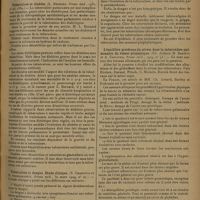 1075 - Page 1067 - Analyses et indications bibliographiques. Maladies infectieuses sous la direction de M. André Lemierre... ; par P. Adida. Tuberculose. Clinique. Un essai allemand de traitement diététique de la tuberculose pulmonaire. Le régime de Gerson. (J. Mouzon. Presse méd...) / Tuberculose et diabète. (L. Bernard. Presse méd...) / Tuberculose et dengue. Etude clinique. (N. Chaniotis et E. Scordombekis. Presse méd...) / L'équilibre protéique du sérum dans la tuberculose pulmonaire. Sa valeur pronostique. (Ch. Achard, M. Bariéty et A. Codounis. Presse méd...) / B. C. G. Sensibilité à la tuberculine provoquée chez le vieillard par le B. C. G. (J. Troissier, S. Develay, J. Weiss Roudinesco. Presse méd...)