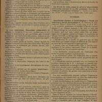 1079 - Page 1071 - Analyses et indications bibliographiques. Maladies infectieuses sousous la direction de M. André Lemierre... ; par P. Adida. Tuberculose. Immunité. Ultravirus. Le blocage du système réticulo-endothélial et l'immunité antituberculeuse du cobaye. (J. Paraf. Soc. de biol...) / Le virus tuberculeux. Granulémie prébacillaire et bacillose. (A. Calmette. Presse méd...) / Typhoïde. Contribution clinique et bactériologique à l'étude des infections à bacille paratyphique C. (P. Teissier, P. Gastinel et J. Reilly. Presse méd...)