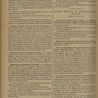 1100 - Page 1092 - Sociétés savantes. Société de chirurgie. (Séance du 2 juillet 1930). Vaccination pré-opératoire. M. Lambret / Ectopie pelvienne du rein et grossesse. M. Michon, observation de M. Laffitte... / Contusion associée de la rate et du rein gauche. M. d'Allaines, observation de M. Goinard... / Fracture ouverte de l'humérus par balle. M. Gosset, observation de MM. Botreau-Roussel et Bourguignon / Diagnostic des pancréatites chroniques. M. Grégoire / Société médicale et anatomo-clinique de Lille. (Séance du 6 mai 1930). Fracture du pariétal chez un enfant, avec volumineux hématome sous-cutané suppuré et hématome extradural. M. Cordonnnier / Purpura hémorragique avec agranulocytose. Les syndromes agranulocytaires. MM. Langeron, Prouvost et Pouyet / Sur un cas de fracture latente de la colonne vertébrale. MM. Courty, Callens et Béra / (Séance du 20 mai 1930). Arythmie complète paroxystique. M. L. Langeron