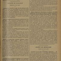 1145 - Page 1137 - Sociétés savantes. Société de chirurgie. (Séance du 9 juillet 1930). Anesthésie au tribromoéthanol. MM. Gosset et Thalheimer / Abcès du cerveau guéri. M. Sauvé / Société de biologie. (Séance du 28 juin 1930). Symbiose du virus de la rage avec les cultures cellulaires. M. Stoel / Action du camphre et de certains de ses dérivés sur l'intestin isolé. M. H. Busquet / Maladie de Schilder-Foix (sclérose cérébrale centrolobaire) spontanée chez le singe. MM. C. Levaditi, P. Lépine et R. Schoen / La calcémie dans la maladie de Basedow et le syndrome sympathique basedowiforme. MM. M. Labbé, Fl. Nepveux et Eug. Solomon / Sur la réaction à la résorcine de Vernes appliquée au sérum de cheval. M. A.-R. Arena / Essais comparés de floculation de présence de toxine diphtérique des sérums de sujets de l'espèce humaine et de diverses espèces animales immunisés par l'anatoxine. MM. G. Ramon, R. Debré, M. et G. Mozer / Société de neurologie. (Séance du 5 juin 1930). L'hystérie et les états hystéroïdes organiques. M. A. Radovici...
