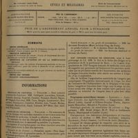 1185 - Page 1177 - Sommaire / Informations. Hôpitaux de province. Toulouse / Faculté de médecine. Toulouse / Légion d'honneur. Santé publique / XXIe Congrès français de médecine