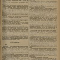 1207 - Page 1199 - Analyses et indications bibliographiques. Radiumlogie ; par Simone Laborde... Radiophysiologie. Trois cancers du corps thyroïde. Structure histologique et radiosensibilité. (René Huguenin et Yves-Louis Wickham. Bull. de l'Assoc. franç. pour l'étude du cancer...) / Curiethérapie. Peau. Contribution à la curiethérapie des cancers cutanés. Relevés statistiques. (Dautwitz. Strahlentherapie...) / Cavité buccale. Les résultats de la curiethérapie des épithéliomas des lèvres. (A. Lacassagne. Arch. d'électr. méd. de Bordeaux...) / Traitement du cancer des lèvres et de la cavité buccale. (Douglas Quick. Amer. Journ. of Roenig. and Radiumth...)