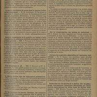 1227 - Page 1219 - Sociétés savantes. Société de biologie. (Séance du 5 juillet 1930). / Réactivation à l'aide de la glycérine du virus herpétique, dans le cerveau de certains lapins morts de « neuro-infection autostérilisée ». M. S. Nicolau et Mme Kopciowska / Le rôle du bicarbonate de soude dans la réaction de fixation du complément. M. M. Andreesco / Essais de transmission de la syphilis aux lapins à l'aide d'inoculations de substance cérébrale provenant de cas de paralysie générale. MM. S. Nicolau et P. Guiraud / Virus herpétique et pH. MM. S. Nicolau et Mme L. Kopciowska / La réserve alcaline chez les tuberculeux pulmonaires. MM. L. Pelissier, J. Valtis et N. Kisthinios / Sur les variations du pouvoir floculant, des anticorps fixateurs et des leucocytes produites chez le cheval par l'antigène méthylique. MM. A.-R. Arena et T. de Sanctis Monaldi / Spirochétose ictéro-hémorragique spontanée du cobaye. Contamination de cage par un porteur de germes. MM. J. Troisier et Y. Boquien / Sur la transformation des toxines en anatoxines. M. G. Ramon / A propos des propriétés essentielles de l'anatoxine diphtérique. M. G. Ramon / Recherches sur les dérivés de la choline. Sur les phénomènes vaso-moteurs rythmiques déterminés par l'introduction intra-jéjunale de fortes doses de dérivés choliniques. MM. Maurice Villaret, L. Justin Besançon et René Cachera / Présentation d'un glischromètre. MM. Maurice Villaret, L. Justin-Besançon et Marcel Drilhon