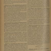 1228 - Page 1220 - Sociétés savantes. Société de biologie. (Séance du 5 juillet 1930). Présentation d'un glischromètre. MM. Maurice Villaret, L. Justin-Besançon et Marcel Drilhon / Recherches sur l'action myoclonisante du sérum des épileptiques. Influence favorisante de la délipoïdation partielle. M. Ph. Pagniez / Action des savons sur la toxicité de quelques sels métalliques (complexes cryptométalliques). M. Léon Velluz / Recherches sur le microdosage du calcium. MM. Léon Velluz et R. Deschaseaux / Technique de microdosage du calcium dans le sérum sanguin. MM. Léon Velluz et R. Deschaseaux / Société de médecine de Paris. (Séance du 11 avril 1930). Mécanisme de l'action de l'eau de Bourbonne-les-Bains sur la consolidation des fractures et sur l'uricémie. M. Delacroix / Sur quelques contre-indications à l'oblitération des varices. M. Filderman / Traitement médical de l'ulcère duodénal. M. Thévenard, communication de MM. Bécart et Gaelhinger / Résultats du traitement par le pancréas des varices et de leurs complications. M. Quiserne / (Séance du 9 mai 1930). Le traitement de la mélancolie. M. Maurice de Fleury