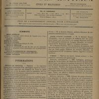 1313 - Page 1305 - Sommaire / Informations. Hôpitaux de province. Orléans / Facultés de médecine. Marseille / Médaille de la prévoyance sociale / Asiles publics d'aliénés / Guerre. Service de santé