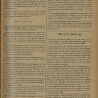 1323 - Page 1315 - Sociétés savantes. Société médicale et anatomo-clinique de Lille. (Séance du 1er juillet 1930). A propos de quatre cas de laryngites morbilleuses graves. MM. Deherripon et Galiègue / Pseudo-démence précoce chez une hérédo-syphilitique. Traitement spécifique. Guérison. MM. Le Grand et Lamelin / (Séance du 17 juillet 1930). A propos du traitement ambulatoire des ulcères variqueux. (Présentation de malade). MM. Danel, Lamblin et P. David / La tuberculose ganglio-hilaire de l'adolescent et de l'adulte. M. Wigniolle / Mal de Pott lombaire guéri au bout d'un an par l'héliothérapie artificielle (méthode de Reyn). M. Desplats / Polynévrite des membres inférieurs d'origine typhoïdique. MM. Langeron et Galiègue / Côte cervicale gauche et gêne respiratoire. M. Lesage / Pratique médicale. Sur un nouveau traitement du mal de mer par les alcaloïdes totaux de la bellabone et leur association avec la phényl-éthyl malonylurée