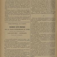 1334 - Page 1326 - L'appendicite aiguë à forme septicémique ; par Georges Pascalis et Maxime Lipschitz / Clinique chirurgicale « de la Joliette ». Volumineux kyste hydatique de la face inférieure du foie occupant tout l'hypocondre droit. Laparotomie - Guérison ; par M. Lop...