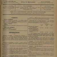 1361 - Page 1353 - Sommaire / Informations. Hôpitaux de Paris. Concours de l'internat / Hôpitaux de province. Alger / Marseille / Oran / Écoles annexes de médecine navale / Jury d'examen / Ministère de la santé publique / Guerre / Marine