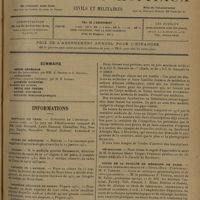 1381 - Page 1373 - Sommaire / Informations. Hôpitaux de Paris. Concours de l'internat / Écoles de médecine. Rennes / Guerre / Congrès de l'asthme / Croisière médicale en Orient / Nécrologie / Cours de la Faculté de médecine de Paris. Clinique ophtalmologique de l'Hôtel-Dieu