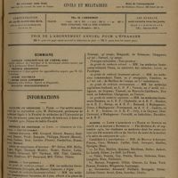 1397 - Page 1389 - Sommaire / Informations. Facultés de médecine. Paris / Hôpitaux de province. Lyon / Guerre / Marine. Liste d'admission à l'école du service de santé de la marine à Bordeaux