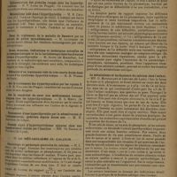 1451 - Page 1443 - XXIe Congrès français de médecine. Liége, 23-27 septembre 1930. I. Les hyperthyroïdies. Communications. Sédimentation des globules rouges chez les hyperthyroïdiens. M. V. Jonas... / Métabolisme iodé dans l'hyperthyroïdie. M. E. Cruz-Coke et J. Cabello... / Essai de traitement de la maladie de Basedow par un extrait de goitre myxoedémateux. M. Jacquerod... / Bases, domaine, indications et techniques actuelles de la roetgenthérapie et de la curiethérapie dans les diverses formes d'hyperthyroïdie. M. Sluys... / Sur le traitement des hyperthyroïdies par les rayons X. M. B. Polland... / Sur la réactivité du coeur aux médicaments tonicardiaques chez les hyperthyroïdiens. M. S. Mentl... / II. Le métabolisme du calcium. Physiologie et pathologie générales du calcium. M. L. Brull... / Le métabolisme et les fixateurs du calcium chez l'enfant. MM. G. Mouriquand et Leulier... / La calcémie. MM. Mathieu-Pierre Weil et Ch.-O. Guillaumin...