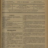 1461 - Page 1453 - Sommaire / Informations. Hôpitaux de Paris. Concours de stomatologiste / Concours de l'internat / Concours de l'externat / Hôpitaux de province. Lyon / Écoles de médecine. Amiens / Asile national des convalescents de Saint-Maurice (ex-Asile de Vincennes). Concours d'internat / Asiles d'aliénés / L'appellation d'hospices et hôpitaux. M. Fernand Chapsal / Préfecture de police