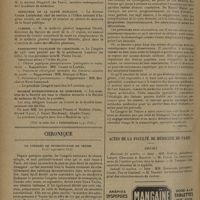 1462 - Page 1454 - Informations. Préfecture de police / Légion d'honneur. Santé publique / Affaires étrangères / Ministère de la santé publique / Guerre / Association française de chirurgie / Société internationale de chirurgie. (Voir la suite des « Informations », p. 1466) / Chronique. Le congrès de stomatologie de Venise. 15-21 septembre 1930 / Actes de la Faculté de médecine de Paris. Thèses