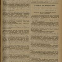 1473 - Page 1465 - Analyses et indications bibliographiques. Dermatologie et syphiligraphie. Sous la direction de P. Gastinel... II. Syphilis. Réactions humorales. La réaction de Kahn dans le liquide céphalo-rachidien (Kahn et Dermott. Amer. Journ. of syph...) / Thérapeutique. Les bismuths lipo-solubles dans le traitement de la syphilis. (Cl. Simon et Bralez. Ann. de dermat. et de syph...) / Influence des diverses applications locales de la chaleur sur les accidents syphilitiques primaires et secondaires chez l'homme. (Bessemans, J. Vercoullie et R. Hacquaert. Soc. belge de biol., in C. R. de la Soc. de biol...) / L'agranulocytose au cours du traitement antisyphilitique. (Aubertin et Lévy. Ann. de méd...) / A propos des accidents hémorragiques dans la thérapeutique novarsenobenzolique ; leur polymorphisme clinique et hématologique. (Gaté et Roussel. Lyon méd...) / Stomatite arsenicale. (G. Milian. Revue franç. de dermat. et de vénér...) / Contribution à l'étude de la stomatite arsenicale. (Michel Denarié. Th. de Paris... ; Legrand, édit.) / Sociétés savantes. Académie des sciences. (Séance du 29 septembre 1930) / Intérêts professionnels. Fédération des syndicats médicaux de la Seine. Paris, le 30 septembre 1930. Application de la loi d'assurances sociales. Mesures provisoires