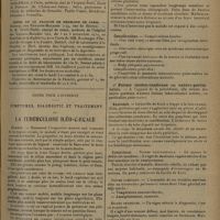 1475 - Page 1467 - Informations. (Suite). Nord médical (Association amicale des médecins du Nord à P aris) / Nécrologie / Cours de la Faculté de médecine de Paris. Hôpital des Enfants-Malades / Notes pour l'internat. Symptômes, diagnostic et traitement de la tuberculose iléo-caecale. (A suivre)