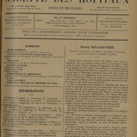 1549 - Page 1541 - Sommaire / Informations. Hôpitaux de Paris. Concours de l'internat / Hôpitaux de province. Bordeaux / Facultés de médecine. Paris. (Voir la suite des « Informations », p. 1556) / Henry Delagenière. Allocution prononcée à la Société nationale de chirurgie par M. le Professeur Gosset... [Nécrologie]