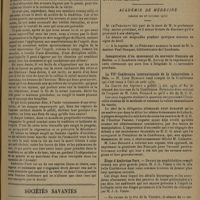 1561 - Page 1553 - Quatrième centenaire d'Ambroise Paré. Commémoration de son oeuvre ; par M. Jean-Louis Faure... / Sociétés savantes. Académie des sciences. (Séance du 20 octobre 1930). Prix Albert Ier de Monaco. MM. E. Roux, L.-E. Bouvier, P. Vieille, P. Villard, L. Mangin, Ch. Richet et L. Joubin / Cérémonie Laveran. MM. E. Roux, A. Lacroix et F. Mesnil / Académie de médecine. (Séance du 28 octobre 1930). Inauguration d'un monument du souvenir français en Serbie / La VIIe Conférence internationale de la tuberculose à Oslo. M. Léon Bernard / Éloge d'Ambroise Paré / Société de biologie. (Séance du 18 octobre 1930). L'absorption du B. C. G. « per os » chez le jeune lapin. M. P. Nélis