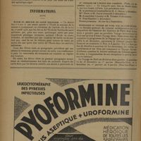 1640 - Page 1632 - Actes de la Faculté de médecine de Paris. Thèses / Informations (Suite). École du service de santé militaire / Inspecteur départemental d'hygiène / IIe Congrès de l'École des parents / Invitation au voyage de Noël sur la Côte d'Azur