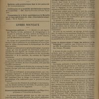 1690 - Page 1682 - Sociétés savantes. Académie des sciences. (Séance du 10 novembre 1930) / Livres nouveaux. Thérapeutique médicale. I. Maladies du tube digestif, par Maurice Loeper..., avec la collaboration du Docteur André Lemaire... / Eléments de pharmacodynamie générale, par Edgar Zunz... / Leçons de physico-chimie à l'usage des médecins et des biologistes, publiées sous la direction de A. Strohl, par MM. Blanchetière, Dognon, Fabre, Lescoeur, Sannié, Strohl, Wurmser