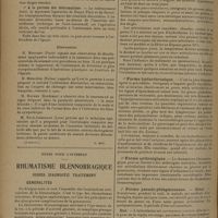 1702 - Page 1694 - XIIe Réunion annuelle de la Société française d'orthopédie. Paris, 10 octobre 1930. Deuxième rapport. Paralysie obstétricale du membre supérieur. Rapporteur : M. André Rendu... Traitement / Notes pour l'internat. Rhumatisme blennorragique. Signes. Diagnostic. Traitement. (A suivre)