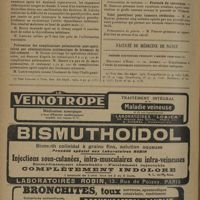 1764 - Page 1756 - Sociétés savantes. Société de chirurgie. (Séance du 12 novembre 1930). Chirurgie parathyroïdienne. M. Leriche / Prévention des complications pulmonaires post-opératoires par administration systématique de lavement de lait créosoté. M. Basset / Crises solaires. M. Leriche / Volet postérieur pour tumeurs cérébrales. M. de Martel / Faculté de médecine de Nancy. Thèses soutenues pendant l'année 1929-1930