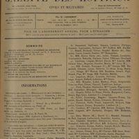 1789 - Page 1781 - Sommaire / Informations. Hôpitaux de Paris. Médaille d'or de l'internat / Concours de l'externat