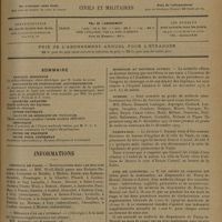 1809 - Page 1801 - Sommaire / Informations. Hôpitaux de Paris. Modifications dans les services hospitaliers / Médaille d'or de l'internat / Concours de l'externat / Asiles d'aliénés / Hommage au Docteur Auvray / Guerre / Nomination / Avis de concours