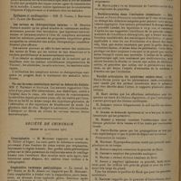 1818 - Page 1810 - Sociétés savantes. Société médicale des hôpitaux. (Séance du 21 novembre 1930). Syndrome d'anémie aiguë au cours d'un paludisme de première invasion. M. P. Melnotte / Observation sur la fièvre exanthématique méditerranéenne. M. Vedrenes... / Les savons en thérapeutique interne. M. Maurice Renaud / Un cas de coma insulinique mortel en dehors du diabète. MM. F. Rathery et Sigwald / Société de chirurgie. (Séance du 19 novembre 1930). Cranioplastie. M. Mouchet, travail de M. Tillier... / Scaphoïdite tarsienne posttyphique. M. Mouchet, travail de Mlle Sentis et de M. Aimes / Hématome de l'arrière-cavité des épiploons. Néoplasme péritonéal généralisé deux ans après. M. Basset, travail de M. Bachy... / Rechloruration dans l'occlusion intestinale. MM. Gosset et Petit-Dutaillis / Variété articulaire du syndrome entéro-rénal. M. Heitz-Boyer