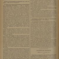 1836 - Page 1828 - Sociétés savantes. Académie de médecine. (Séance du 16 décembre 1930). Réflexions sur les toxicomanes / Le substratum anatomo-pathologique et bactériologique du « rhumatisme tuberculeux ». MM. F. Bezançon, Mathieu-Pierre Weil, J. Delarue, V. Oumansky et Mlle Pau / La phrénicectomie dans le traitement de la tuberculose pulmonaire. MM. Léon Bernard et Poix / Les traitements chimiques des farines en meunerie. M. André Kling / Société de biologie. (Séance du 15 novembre 1930). Façon dont se comporte le lait de vache irradié envers la présure et les ferments lactiques. MM. E. Lesné et Didier Hesse / Sur la teneur en fer du lait de femme et de certains mammifères (ânesse, chèvre et vache). MM. E. Lesné, Robert Clément et P. Zizine