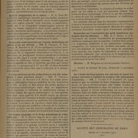 1837 - Page 1829 - Sociétés savantes. Société de biologie. (Séance du 15 novembre 1930). Sur la teneur en fer du lait de femme et de certains mammifères (ânesse, chèvre et vache). MM. E. Lesné, Robert Clément et P. Zizine / Syphilis inapparente de la souris. M. Li Yuan Po / Recherches expérimentales sur l'action cholérétique du choral et de ses dérivés. MM. E. Chabrol, R. Charonnat, M. Maximin et R. Waitz / L'action cholérétique des acides biliaires est-elle subordonnée à leurs fonctions alcool ? MM. E. Chabrol, R. Charonnat, M. Maximin et R. Waitz / Les formes atypiques et la forme granuleuse du tréponème pâle. M. A. Sézary / Complexes savonneux de matières colorantes organiques. Complexes d'acridine. M. Maurice Renaud / Recherches sur l'excitabilité des nerfs inhibiteurs cardiaques chez les sélaciens. MM. D.-T. Barry, A. et B. Chauchard / Election. M. Maignon / Société de biologie de Lyon. (Séance du 17 novembre 1930). Sur l'étude oscillographique des courants de haute fréquence redressés et capables de produire des phénomènes d'excitation. MM. J. Cluzet et P. Ponthus... / Société des chirurgiens de Paris. (Séance du 7 novembre 1930). Sur deux procédés de cure de la hernie inguinale. M. Raymond Bonneau, deux mémoires adressés par M. Bossy... et M. Lembo...