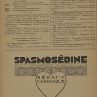 0016 - Page 12 - Calendrier des Congrès et manifestations médicales. Prochains centenaires / Questions mises à l'ordre du jour des prochains Congrès