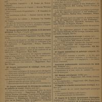 0018 - Page 14 - Calendrier des Congrès et manifestations médicales. Questions mises à l'ordre du jour des prochains Congrès