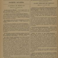 0028 - Page 24 - Nouveaux cas d'hérédo-syphilis nerveuse ; par L. Babonneix... / Sociétés savantes. Académie de médecine. (Séance du 30 décembre 1930). Le pèlerinage de la Mecque. M. Vaquez / Le Congrès international d'hydrologie de Lisbonne. M. R. Durand-Fardel / L'état actuel du traitement du cancer de l'oesophage. M. Jean Guisez / Les traits cliniques spécifiques de la fièvre de trois jours ou fièvre à phlébotomes. M. J. Trabaud... / Société médicale des hôpitaux. (Séance du 28 novembre 1930). Évolution de la tuberculose pulmonaire bilatérale des diabétiques graves traités par la collapsothérapie bilatérale et l'insuline. MM. Marcel Labbé, Raoul Boulin et L. Justin-Besançon / Un cas de névrite post-sérothérapique. MM. M. Labbé, R. Boulin, E. Azérad et P. Soulié / Spasme de torsion du type Ziehen-Oppenheim. MM. Georges Guillain et Pierre Mollaret / Néphrite mercurielle aiguë par ingestion de sublimé. Longue survie. Evolution de la réserve alcaline et de la chlorémie. M. R. Choisy et Mlle Evelyn Parrot / Aurothérapie dans la tuberculose pulmonaire. MM. Ameuille et Klotz