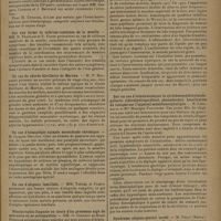 0083 - Page 79 - Sociétés savantes. Société de neurologie. (Séance du 6 novembre 1930). Syndrome supérieur du noyau rouge, forme choréo-athétosique. MM. Laignel-Lavastine et A. Miget / Sur une forme de sclérose combinée de la moelle. MM. H. Français et E. Fabre / Un cas de chorée fibrillaire de Morvan. M. P. Mollaret / Un cas d'hémiplégie spinale ascendante chronique. M. Jacques Decourt / Un cas d'alopécie familiale. MM. Trénel et Prieur / Hémiatrophie linguale au cours d'un processus aigu de névraxite ou de poliomyélite. MM. O. Crouzon et Henri Desoille / Un cas de gliome kystique volumineux du lobe temporal traité avec succès par simple ponction. MM. Alajouanine et Petit-Dutaillis / Sur un cas d'intoxication par la cyclohexenyléthylmalonylurée (tétrahydrogardénal, phanodorme). Localisation du toxique sur l'appareil mésodiencéphalique. M. Lhermitte et Mlle Monique Parturier / Syndrome adiposo-génital tardif. M. Folly...