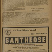 0109 - Page 105 - Sociétés savantes. Académie des sciences. (Séance du 5 janvier 1931). Le sort des bacilles de Koch contenus dans le lait après séparation du beurre et du caséum. M. Auguste Lumière et Mme A. Dubois / Diagnostic de la syphilis par specto-réaction. M. L. Septicili / Action préventive du bismuth liposoluble dans la syphilis expérimentale du chimpanzé. MM. Levaditi et P. Lépine / Société de chirurgie. (Séance du 10 décembre 1930). Volvulus du testicule. M. Mocquot / Volvulus d'un mégacôlon sigmoïde. M. Mocquot