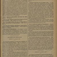 0123 - Page 119 - Sociétés savantes. Académie de médecine. (Séance du 20 janvier 1931). Ulcères géants de l'estomac. M. Victor Pauchet / Anaphylaxie et maladies héréditaires. M. L. Nattan-Larrier / Nomination du bibliothécaire / Société de biologie. (Séance du 6 décembre 1930). Les plaquettes sanguines au cours de la grossesse, du travail et des suites de couches. MM. Ed. Benhamou et A. Nouchy / Les plaquettes sanguines au cours de la menstruation et après injection de folliculine. MM. Ed. Benhamou et A. Nouchy / Elevage de chevreaux avec un régime carné. M. Maurice Renaud / Sur la vitalité du bacille de Preisz-Nocard / Sur la physio-pathogénie de la fièvre de lait sec. MM. R. Debré et M. Lelong / (Séance du 13 décembre 1930). Les éléments filtrables du bacille de Preisz-Nocard. MM. Achille Urbain, M. Vallée et G. Guillot / Sur la protéinémie du cheval, normal et immunisé, et du lapin. MM. G. J. Stefanopoulo et A. Codounis