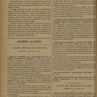 0138 - Page 134 - Actualités. A propos de la diphtérie chez les vaccinés ; par M. Jacques Odinet... / Sociétés savantes. Société médicale des hôpitaux. (Séance du 12 décembre 1930). Essais de traitement de la tuberculose par l'or, le cérium, la lanthane et le molybdène. MM. Ch. Flandin, L. Lecoq, N. Maison et L. Thiroloix / Efficacité thérapeutique des savons de métaux lourds dans le traitement de la syphilis et de la tuberculose. M. Maurice Renaud / Traitement de certaines formes graves du rhumatisme chronique déformant progressif par les extraits parathyroïdiens. MM. R.-J. Weissenbach, A. Françon, L. Perlès et P. Seidmann / Hypotension permanente, acrocyanose et aplasie cardio-artérielle. M. Ed. Doumer... / Société des chirurgiens de Paris. (Séance du 21 novembre 1930). Résection du genou. Quelques points de technique. M. Judet / A propos du traitement du pied bot du nourrisson. M. Roederer