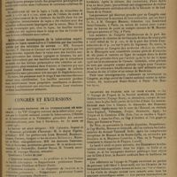 0179 - Page 175 - Sociétés savantes. Société de biologie de Lyon. (Séance du 15 décembre 1930). Sur l'auto-épuration colibacillaire des eaux fluviales. MM. Fernand Arloing et A. Dufourt / Essais de modification par des savons de l'évolution de la tuberculose expérimentale du lapin. MM. Fernand Arloing et P. Delore / Modifications histologiques de la tuberculose expérimentale du lapin consécutive à l'infection par des bacilles traités par des solutions de savons. MM. Fernand Arloing, P. Delore et Croizat / Congrès et excursions. VIIe Congrès national de la tuberculose de Bordeaux du 30 mars au 2 avril 1931 / Vacances de pâques sur la Côte d'Azur