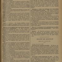 0193 - Page 189 - Sociétés savantes. Académie de médecine. (Séance du 3 février 1931). A propos du procès-verbal. M. Calmette / Rapports. M. Le Gendre / Dans quels cas un médecin est-il tenu de faire une injection de sérum antitétanique ? M. Henri Hartmann / Le contrôle médical des chauffeurs de tramways, autobus, électrobus et auto-cars. MM. Cazeneuve et Tanon / Technique et valeur du traitement des tuberculoses par le chlorhydrate de choline. MM. Jacques Carles et François Leuret / Election / Société de chirurgie. (Séance du 14 janvier 1931). A propos du procès-verbal. Opérations pour embolies artérielles. M. Moure / Tuberculose pseudo-néoplasique du sein. M. Hartmann / Extension par la broche de Kirschner. Travail de M. Boppe rapporté par M. Hartmann