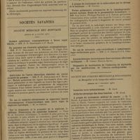 0273 - Page 269 - Schéma d'examen d'un malade atteint d'une affection gastrique ; par Georges Baudet... / Sociétés savantes. Société médicale des hôpitaux. (Séance du 9 janvier 1931). Un nouveau cas d'anémie aplastique cryptogénétique. MM. P.-N. Deschamps et E. Mourrut / Anévrisme de l'aorte thoracique simulant un cancer primitif du poumon. MM. P.-N. Deschamps et E. Mourrut / Sur le diagnostic et le pronostic de la néphrose lipoïdique. Dissociation du syndrome humoral. M. A. Codounis... / Méningite tuberculo-pneumococcique. MM. Ch. Achard et Horowitz / Forme pulmonaire circonscrite de la lymphogranulomatose maligne. Etude de la perméabilité bronchique. MM. Guy Albot, Philippe Decourt et A. Soulas / Société des sciences médicales & biologiques de Montpellier et du Languedoc méditerranéen. (Séance du 5 décembre 1930). A propos du traitement médical du cancer. M. V. Riche