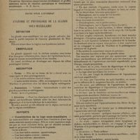 0274 - Page 270 - Société savantes. Société des sciences médicales & biologiques de Montpellier et du Languedoc méditerranéen. (Séance du 5 décembre 1930). A propos du traitement médical du cancer. M. V. Riche / Notes pour l'Internat. Anatomie et physiologie de la glande sous-maxillaire
