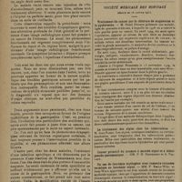 0306 - Page 302 - Sur deux cas de gastropathie grave ayant simulé le cancer et probablement de nature syphilitique ; par A. Lemierre / Sociétés savantes. Société médicale des hôpitaux. (Séance du 16 janvier 1931). Traitement du cancer par le chlorure de magnésium et la pyoformine. M. Henri Dufour / Le traitement des algies chez les tuberculeux. M. Jean Paraf / Un cas de leucémie myélogène avec tumeurs cutanées terminée en leucémie aiguë. MM. P. Emile-Weil et Isch-Wall / Paralysies périphériques observées chez deux hommes ayant subi une même intoxication par l'oxyde de carbone. MM. Georges Guillain, R. Thurel et H. Desoille
