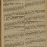 0309 - Page 305 - Sociétés savantes. Société de biologie. (Séance du 17 janvier 1931). Réaction tissulaire générale par l'inoculation de B.C.G. dans les ganglions lymphatiques des cobayes. MM. C. Ninni et V. Tramontano / A propos de l'augmentation de production de l'antitoxine tétanique par addition à l'antigène de substances non spécifiques. MM. G. Ramon et E. Lemétayer / Essais sur la relation entre l'augmentation de production d'antitoxine et l'hyperleucocytose provoquée. M. V. Soituz / Sur l'infection tuberculeuse ganglionnaire du cobaye. MM. A. Boquet et J. Valtis / De la nature de l'immunité antidiphtérique réalisée par la voie cutanée. M. A. Besredka / Transfert du virus lépreux grâce à la larve du T. crassicola. M. Borrel / Projection de film. MM. J. Comandon et P. de Fonbrune / (Séance du 23 janvier 1931). Peut-on rendre le B. C. G. virulent par les cultures sur milieu à l'oeuf et l'acide sulfurique selon Löwenstein-Hohn ? M. A. Saenz / L'action calcifiante de l'ergostérol irradié (vitamine D) sur le lésions tuberculeuses provoquées par des bacilles préalablement tués. MM. C. Levaditi et Li Yuan Po / Le kala-azar sensibilise-t-il le spermophile de Macédoine pour l'infection tuberculeuse expérimentale ? MM. G. Blanc et J. Valtis / Société de médecine de Paris. (Séance du 27 décembre 1930). A propos d'une communication de M. Gaultier sur le traitement médical de l'appendicite. M. Peugniez