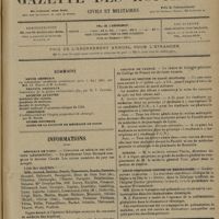 0317 - Page 313 - Sommaire / Informations. Hôpitaux de Paris. Concours de médecin des hôpitaux... Le Professeur Léon Bernard remplace le Docteur Claude / Écoles de médecine. Nantes / Collège de France / École de service de santé militaire / Guerre / Ligue française contre le rhumatisme. Conférences cliniques