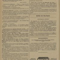 0338 - Page 334 - Informations. Agrégation des Facultés de médecine / Facultés de médecine. Paris / Écoles de médecine. Tours / Faculté de médecine de Bucarest / Faculté de médecine de Jassy / Guerre / Fédération de la presse médicale latine / Nécrologie / Cours de la Faculté de médecine de Paris. Cours de radiologie clinique / Notes de pratique. Insuffisance aortique