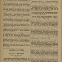 0354 - Page 350 - A propos des mouvements de latéralité dans les traumatismes du coude ; par Louis Bergouignan... / Société savantes. Société de pédiatrie. (Séance du 20 janvier 1931). Atonie congénitale. Hypocalcémie. Traitement par l'ergostérol à haute dose. MM. Ribadeau-Dumas, Max Lévy et Bourguignon / Association de tétanie et d'encéphalopathie infantile. M. L. Babonneix et Mlle Fr. Lévy / Ascaridiose hépatique / Abcès du poumon chez un nourrisson d'un mois. Evacuation par vomique fractionnée. Guérison. MM. P. Lereboullet, A. Bohn et P. Baize / Accidents d'hypercalcémie consécutifs à des applications multipliées de rayons ultraviolets (entérolithes et concrétions calcaires sous-cutanées). MM. Marfan et Dorlencourt / Résultats de la radiothérapie dans la poliomyélite. M. Duhem